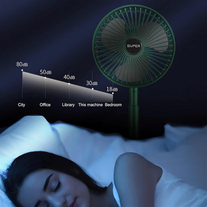 Telescopic Folding Fan - 2024 New Portable USB Rechargeable Collapsible Desk Fan for Travel, Silent Stand up Fan Wireless Folding Oscillating Compact Floor Standing Fans for Dorm ＆ Bedroom (PINK)