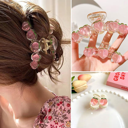 40PCS Pink Peach Flatback Resin Charms Small Peaches Slime Charms Peach Resin Embellishments Cute Cartoon Fruit Food Resin Cabochons Crafts Decoration Accessories - 4 Styles