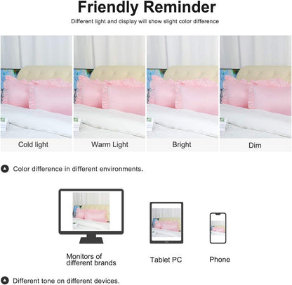 Ruffled Pillow Cases Set of 2, Envelope Pink 20x30