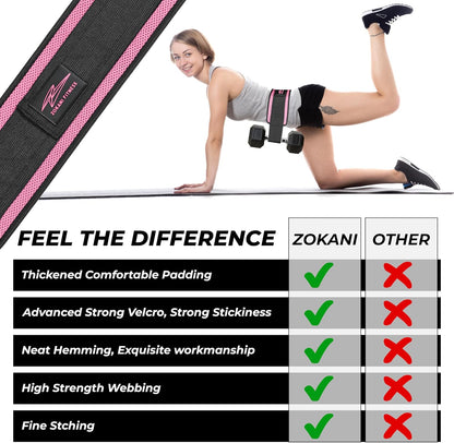 Hip Thrust Belt - Heavy duty, Comfortable, Adjustable Glute Trainer with Anti-Slip Pads. Ideal for Home Workouts with Dumbbells, Kettlebells, Plates. Extra Padding for Gym and Home Fitness hold up to 600 lbs - Baby Pink