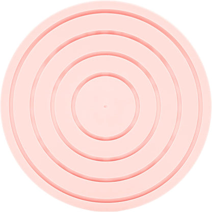 Drink Coasters for Tabletop Protection - Set of 4 No-Slip Silicone Rubber Coasters for Coffee Table, Desk & More - USA-Made Coasters for Drinks w/Liquid-Catching Grooves (Light Pink)