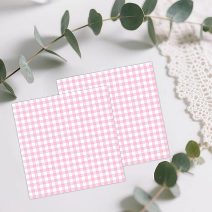 50 Pcs Pink Gingham Paper Napkins, Disposable Pink and White Checkered Luncheon Napkin Plaid Dinner Beverage Napkin for Picnic Baby & Bridal Shower Wedding Birthday Party Decorations