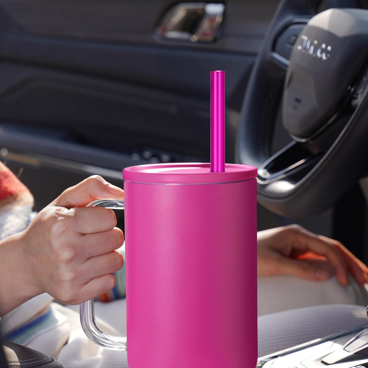 12-Pack Plastic Reusable Straws Fit for Stanley 40 30 64 oz Tumbler