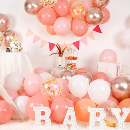 Pink Balloons, 50 Pcs Pink and Gold for Girls Birthday Baby Shower