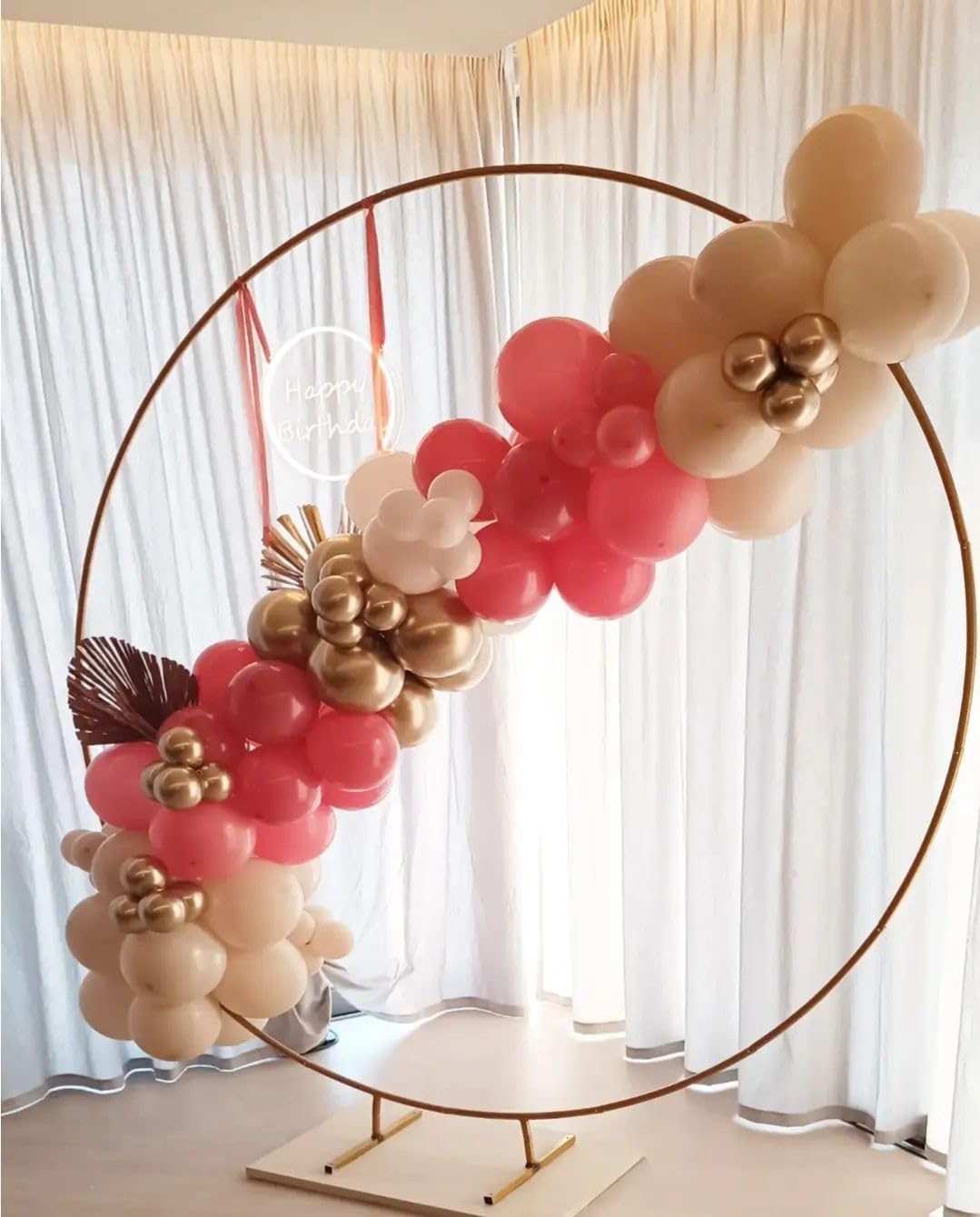 Pink Balloons, 50 Pcs Pink and Gold for Girls Birthday Baby Shower