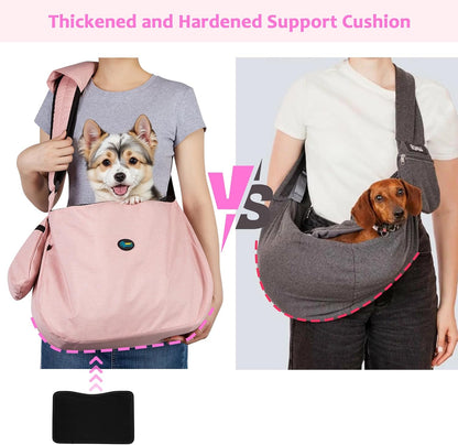 XL Dog Sling 15-25lbs, Hands-Free Carrier with Bottom Support Pad