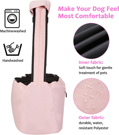 XL Dog Sling 15-25lbs, Hands-Free Carrier with Bottom Support Pad