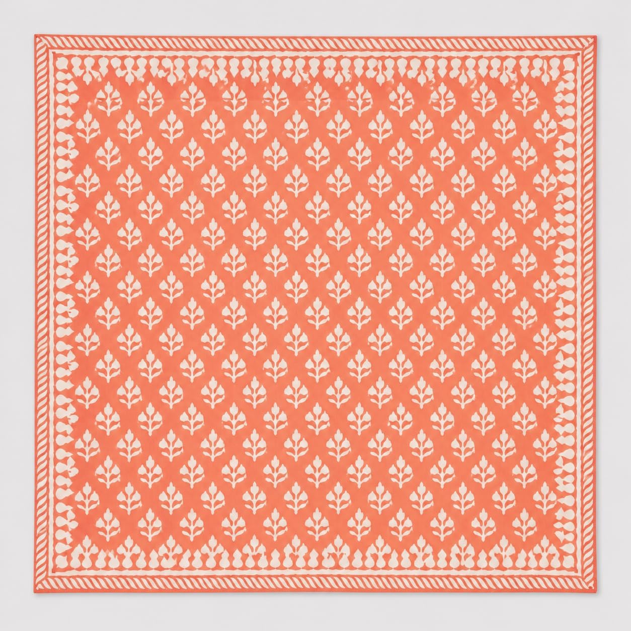 Handblock Print Cotton Cloth Fall Dinner Napkins (Set of 6), Washable, Reusable Napkins, 18" x 18"