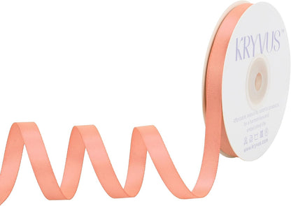 Peach Satin Ribbon, Double Faced 3/8 Inch X 25 Yards Peach Ribbon, Premium Satin Ribbons for Gift Wrapping, Crafts, Hair Bow Making, Sewing, Flower Bouquet, Wedding Party Decor
