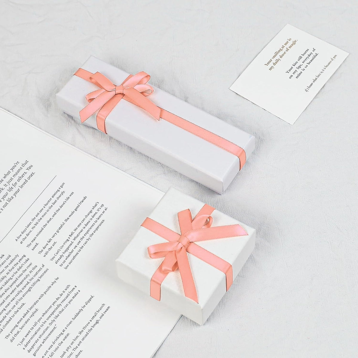 Peach Satin Ribbon, Double Faced 3/8 Inch X 25 Yards Peach Ribbon, Premium Satin Ribbons for Gift Wrapping, Crafts, Hair Bow Making, Sewing, Flower Bouquet, Wedding Party Decor