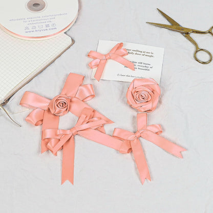 Peach Satin Ribbon, Double Faced 3/8 Inch X 25 Yards Peach Ribbon, Premium Satin Ribbons for Gift Wrapping, Crafts, Hair Bow Making, Sewing, Flower Bouquet, Wedding Party Decor