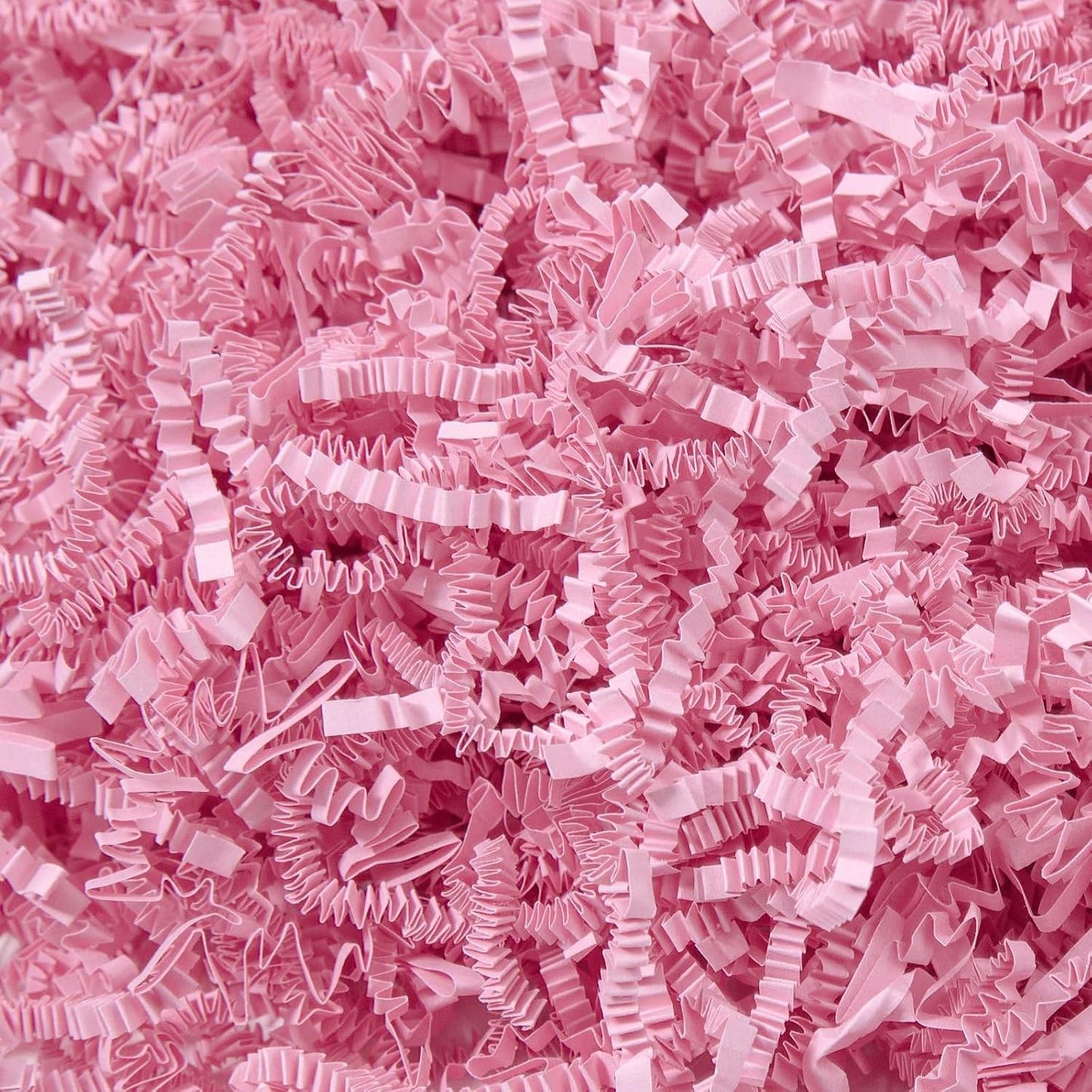 2 LB Crinkle Cut Paper Shred Filler Light Pink Crinkle Shredded Paper for Gift Box - Gift Basket Bag Filler - Grass Cushion Stuffing for Valentine's Day, Birthday Packaging Wrapping