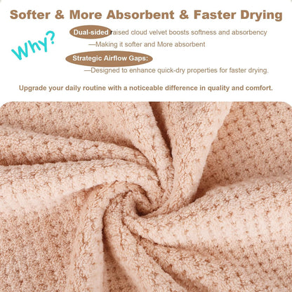 2 Pack Bath Towel Set, Bigger Size Waffle Bath Towel Set, Super Soft Highly Absorbent, Sturdy Quick Drying Towels for Bathroom, Gym, SPA, Yoga (2 Piece 27" x 55", 2 LightPink)