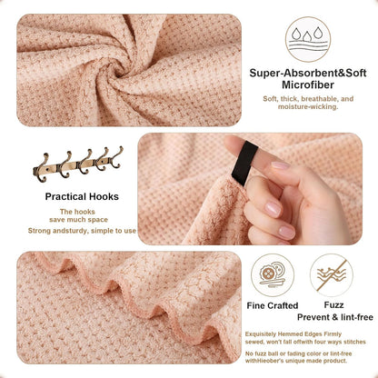 2 Pack Bath Towel Set, Bigger Size Waffle Bath Towel Set, Super Soft Highly Absorbent, Sturdy Quick Drying Towels for Bathroom, Gym, SPA, Yoga (2 Piece 27" x 55", 2 LightPink)