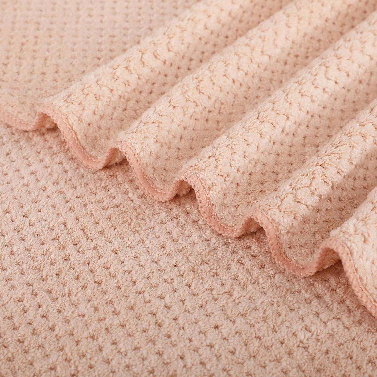 2 Pack Bath Towel Set, Bigger Size Waffle Bath Towel Set, Super Soft Highly Absorbent, Sturdy Quick Drying Towels for Bathroom, Gym, SPA, Yoga (2 Piece 27" x 55", 2 LightPink)