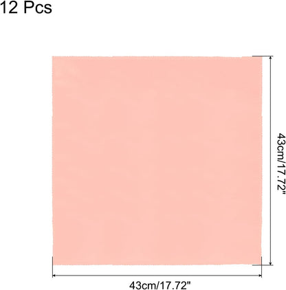 12pcs Peach Satin Table Napkins 17×17 Inch