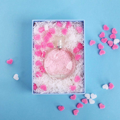 500 Pieces Gift Box Filler Shreds Mini Heart Foam Beads Gift Basket Filler Bedding Pearl Wool Material for Crafts DIY Package Packing Decoration Party Wedding Supply, Pink