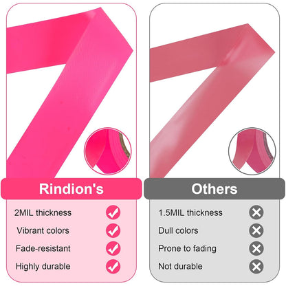 6 Rolls Pink Flagging Tape, 0.7in X 98.4ft(Total 590.4ft) Non-Adhesive Neon Marking Tape, Plastic Survey Ribbon Rolls for Location Marking, Cable Bundling, Tree Labeling, Hunting, Construction Sites