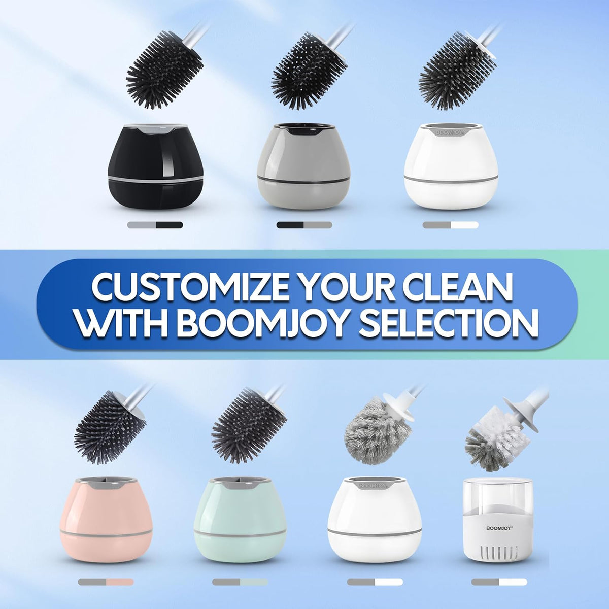 Toilet Brush and Holder Set, Silicone Toilet Bowl Cleaner Brush, Toilet Scrubber Brush with Tweezers for Bathroom Cleaning, RV Accessories and House Organization Must-Haves - Pink