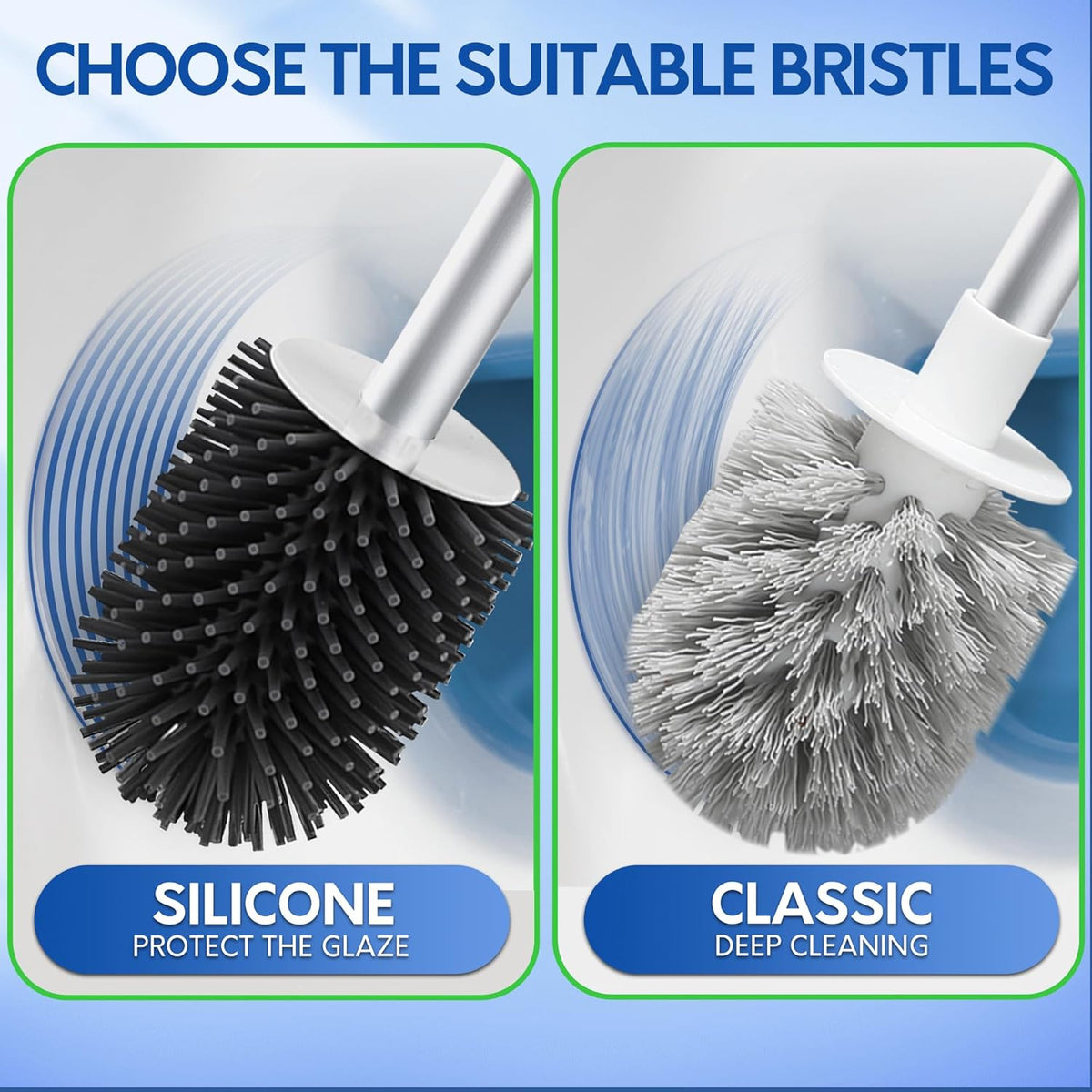 Toilet Brush and Holder Set, Silicone Toilet Bowl Cleaner Brush, Toilet Scrubber Brush with Tweezers for Bathroom Cleaning, RV Accessories and House Organization Must-Haves - Pink