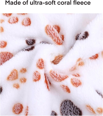 Clairooo Cat Blankets for Small Cats, 3 Pack Kitten Blanket Cute Paw Print Pet Blanket for Cat, Kitten, Miniature Puppy, 24 x 16 inches (Pink)