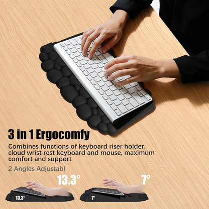 Wrist Rest with Keyboard Stand, Ergonomic Computer Wrist Support Pad
