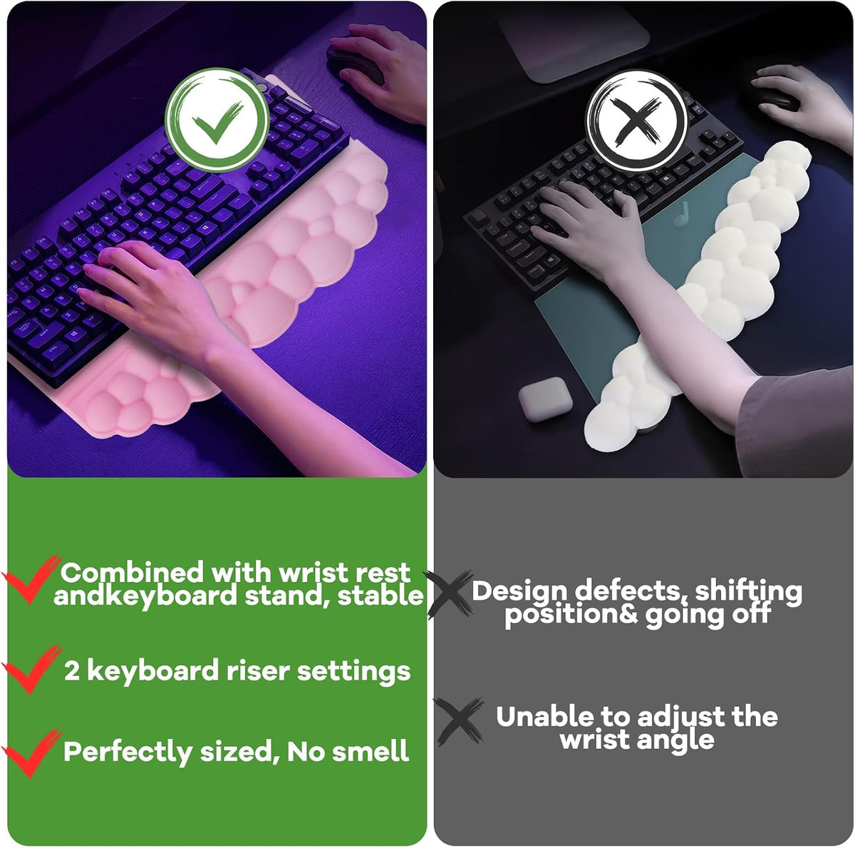 Wrist Rest with Keyboard Stand, Ergonomic Computer Wrist Support Pad
