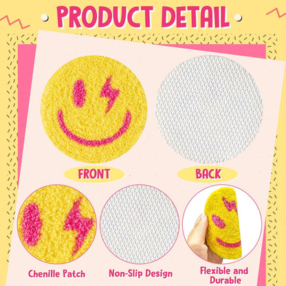 5Pcs Preppy Boho Tufted Coasters Smile Evil Eye Lip Love Yin-yang Drink Coasters Pink Yellow Y2K Pastel Rug Cup Mat Pad for Kitchen Desk Home Coffee Table Accessories Birthday Housewarming Gift