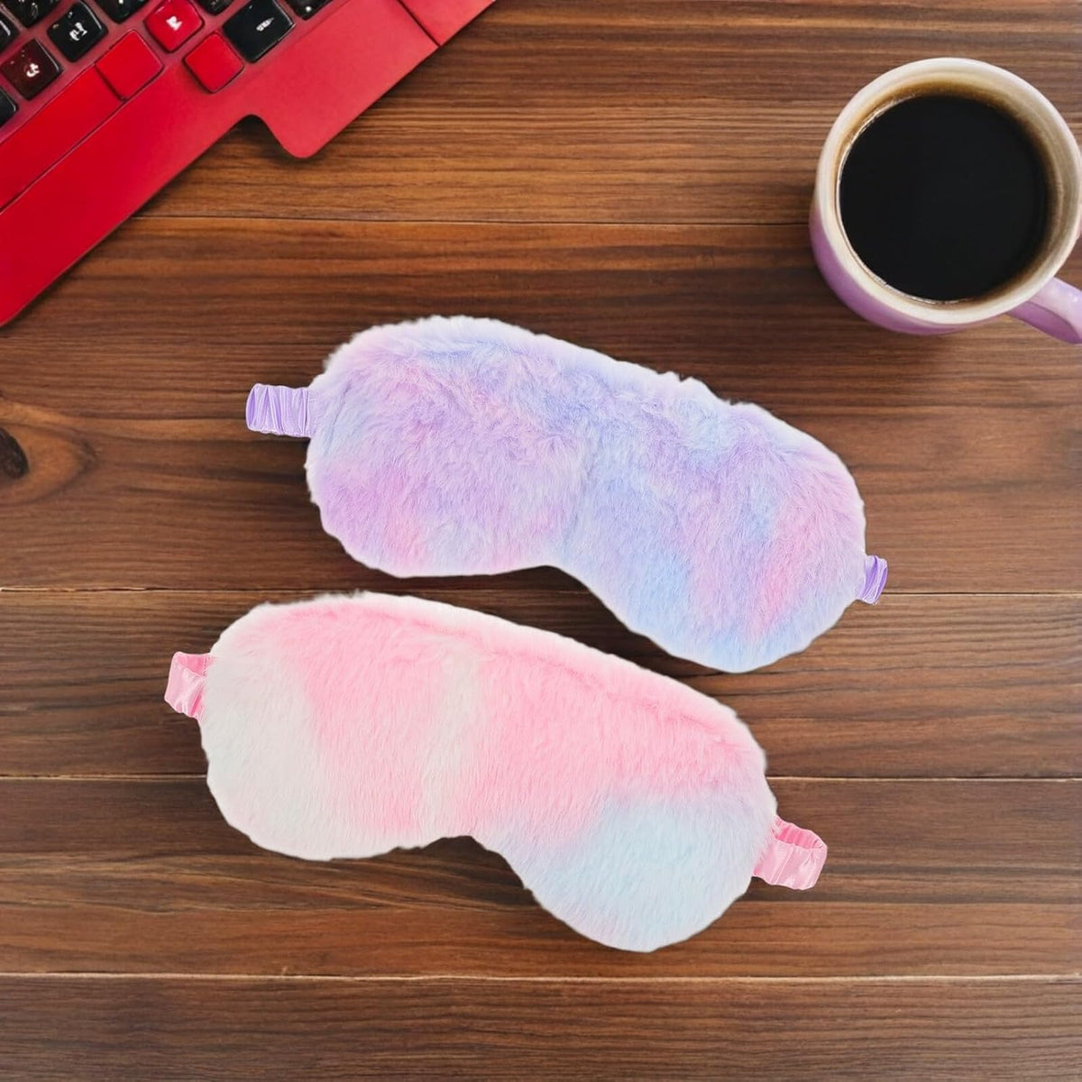 2pcs Plush Bunny Sleep Mask for Boys and Girls and Teens, Light Blocking