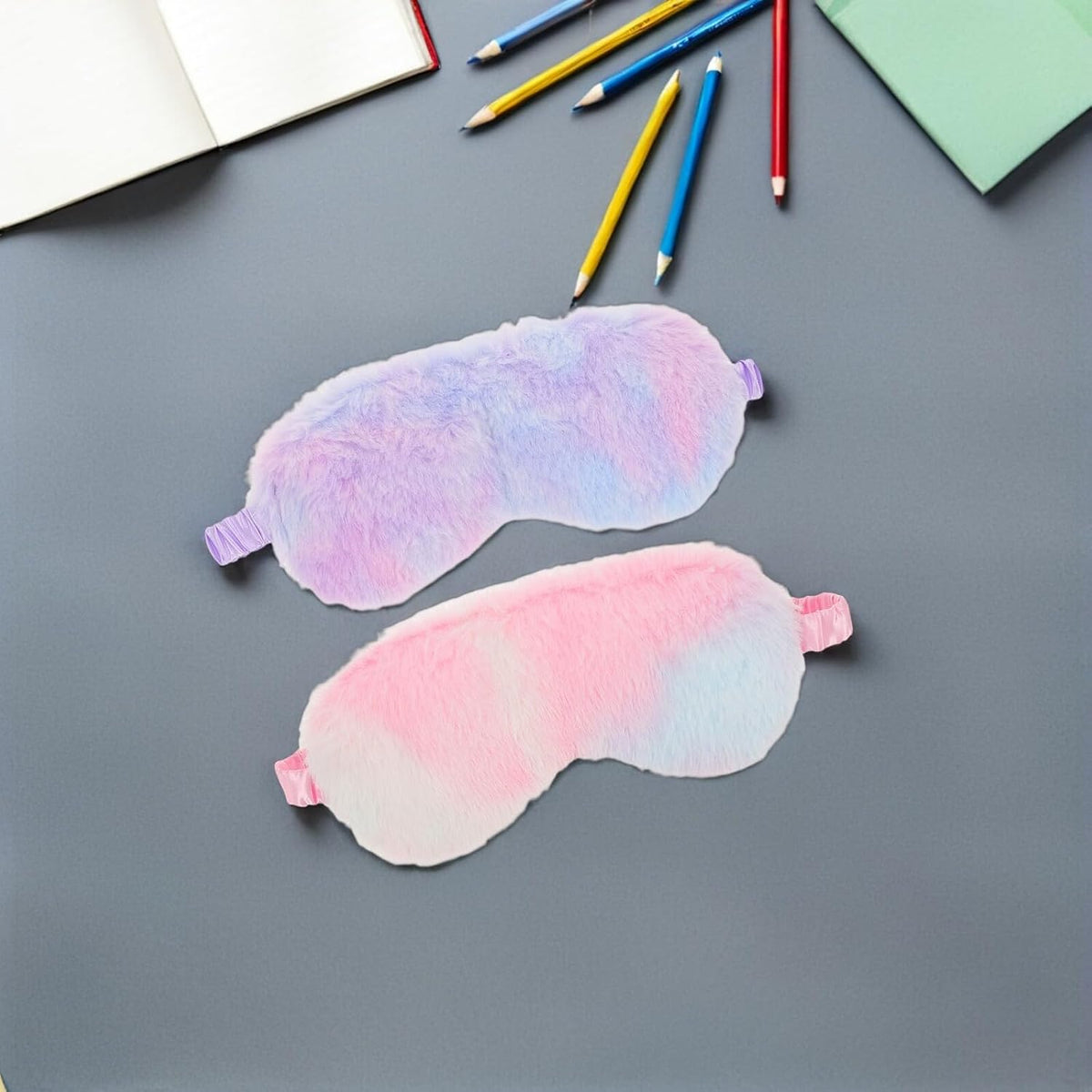 2pcs Plush Bunny Sleep Mask for Boys and Girls and Teens, Light Blocking