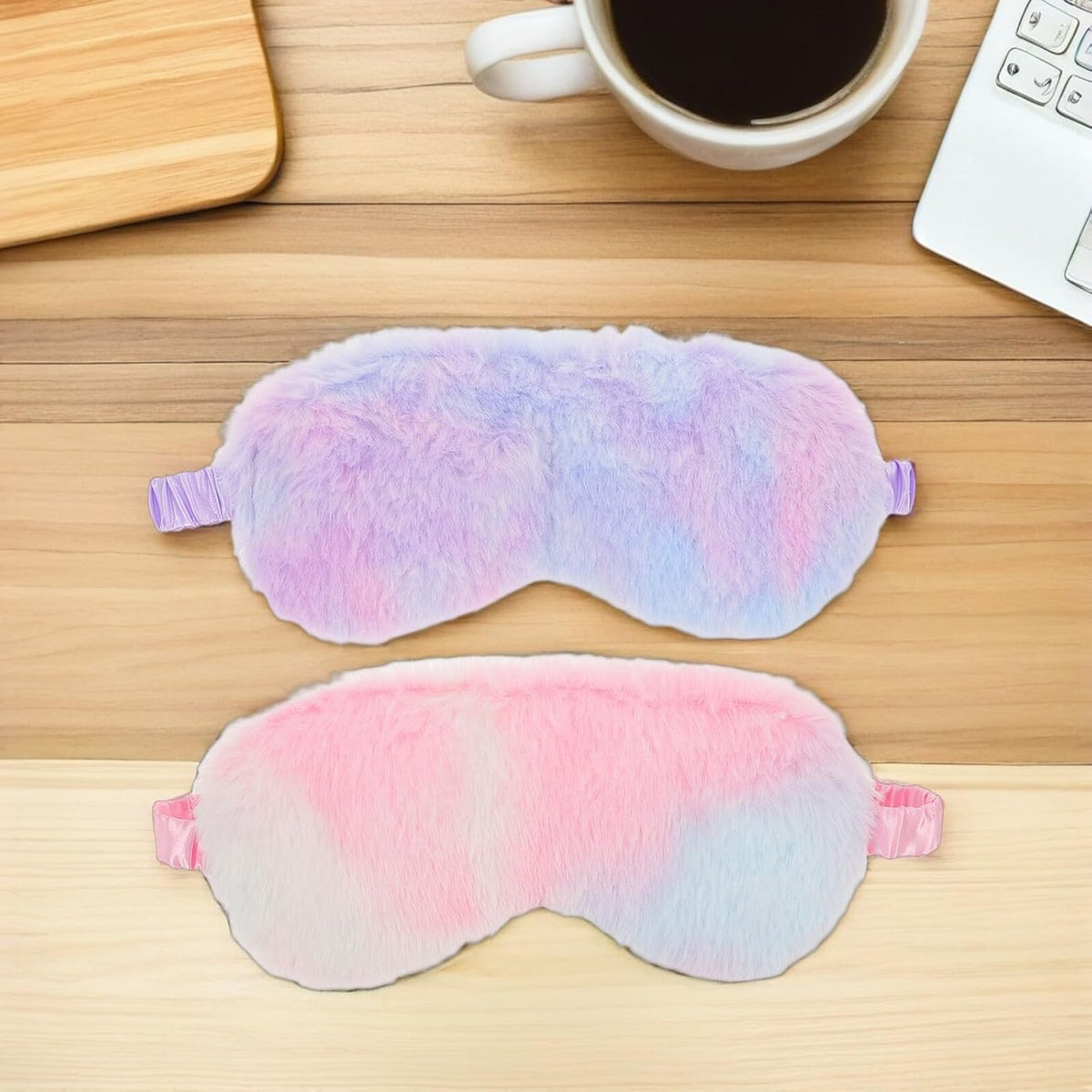 2pcs Plush Bunny Sleep Mask for Boys and Girls and Teens, Light Blocking