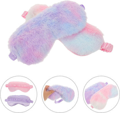 2pcs Plush Bunny Sleep Mask for Boys and Girls and Teens, Light Blocking