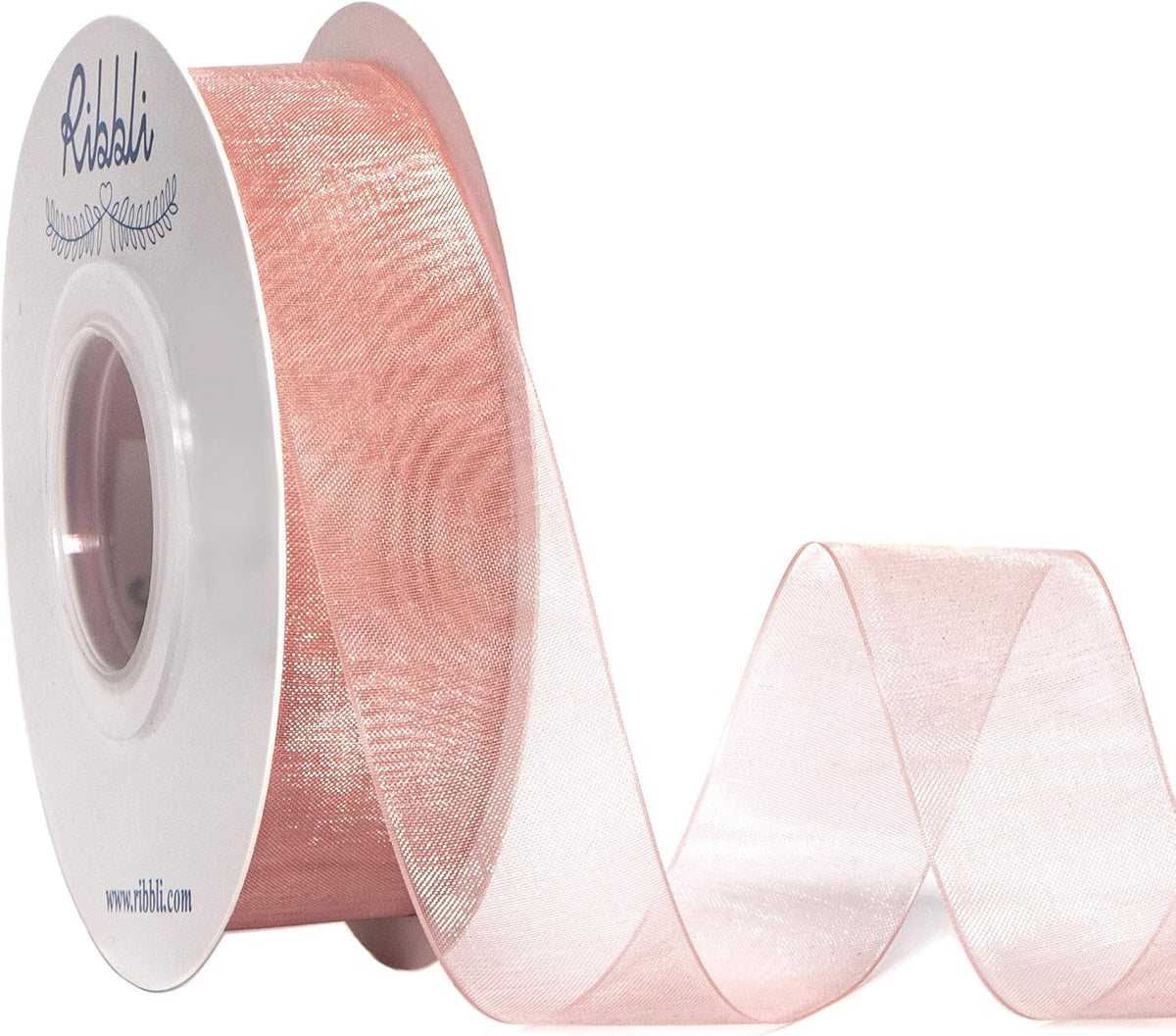 Sweet Nectar Pink Sheer Organza Ribbon,1 Inches x Continuous 50 Yard,Rose Ribbon for Gift Wrapping,Bouquet Wrapping,Wedding Decoration,All Crafting and Sewing
