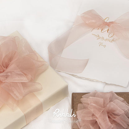 Sweet Nectar Pink Sheer Organza Ribbon,1 Inches x Continuous 50 Yard,Rose Ribbon for Gift Wrapping,Bouquet Wrapping,Wedding Decoration,All Crafting and Sewing