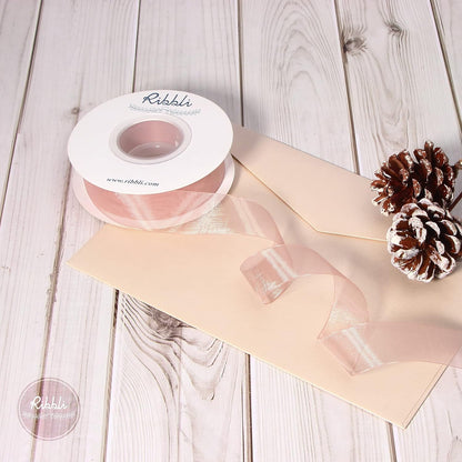 Sweet Nectar Pink Sheer Organza Ribbon,1 Inches x Continuous 50 Yard,Rose Ribbon for Gift Wrapping,Bouquet Wrapping,Wedding Decoration,All Crafting and Sewing