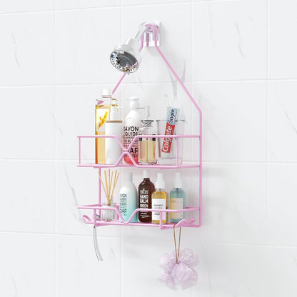 Pink Shower Caddy Over Shower Head, Pink Bathroom Accessories, Gift for Girlfriend, Wife, Little Girl