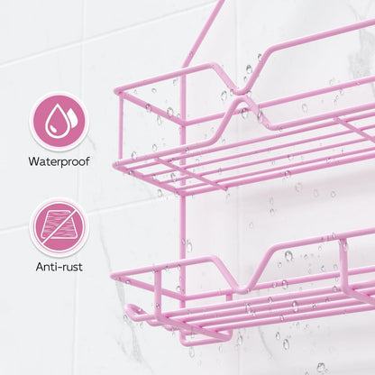 Pink Shower Caddy Over Shower Head, Pink Bathroom Accessories, Gift for Girlfriend, Wife, Little Girl