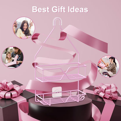 Pink Shower Caddy Over Shower Head, Pink Bathroom Accessories, Gift for Girlfriend, Wife, Little Girl