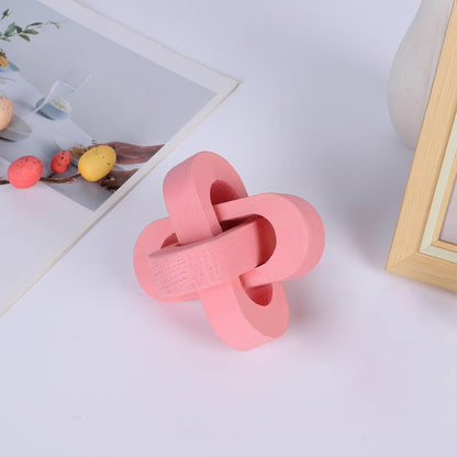 Wood Knot Decor Coffee Table Decor Shelf Decor Table Books Hand Carved Home Decoration Boho Farmhouse Rustic Modern Chain Link Decor Shabby Chic Bookshelf Decor 3 Link Wooden Knot, 4.3 inch