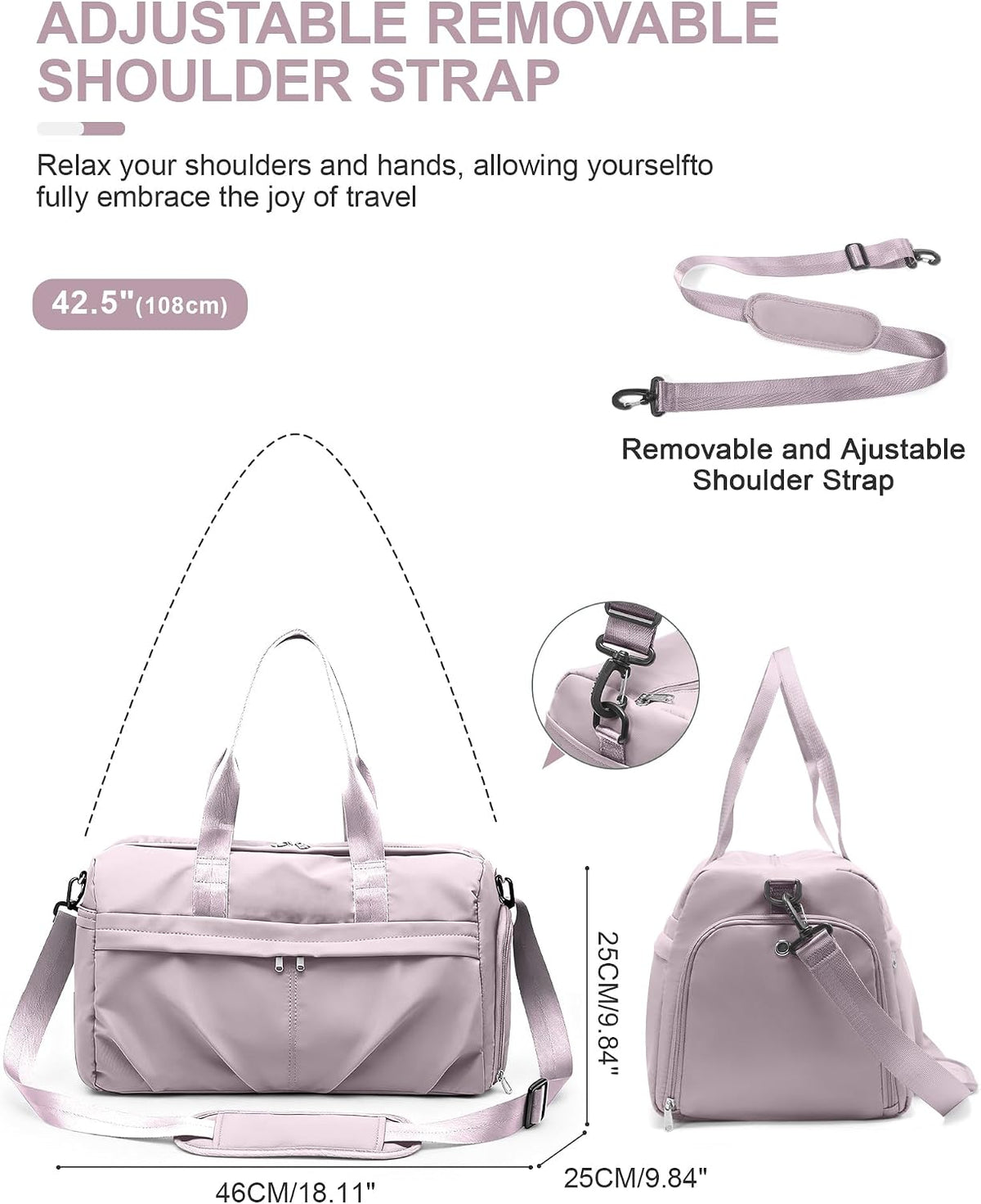 Gym Bag for Women with Shoe Compartment, Sport Travel Duffel Bag for Men