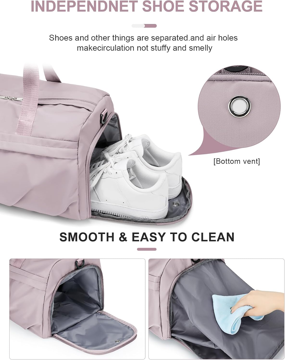 Gym Bag for Women with Shoe Compartment, Sport Travel Duffel Bag for Men