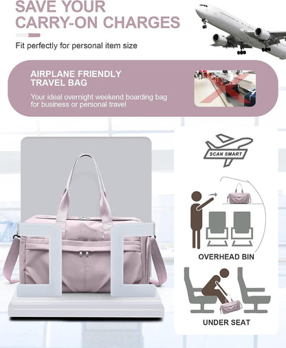 Gym Bag for Women with Shoe Compartment, Sport Travel Duffel Bag for Men