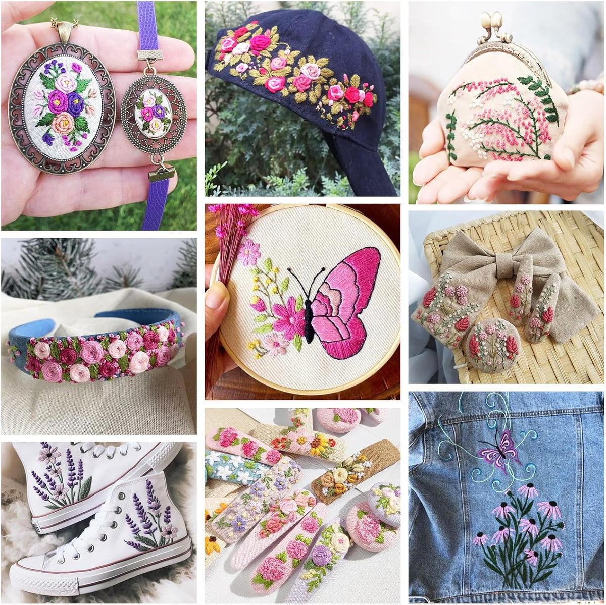 210 Yards Handmade 6-Ply Polyester Embroidery Floss Pink Crewel Cross Stitch Threads 1mm Embroidery Thread Bulk for Jewelry Making Sewing Holiday Decorations Crafts DIY Projects
