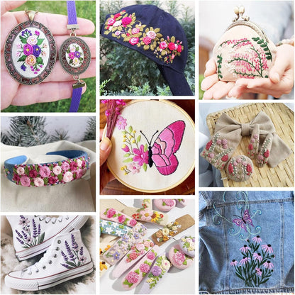 210 Yards Handmade 6-Ply Polyester Embroidery Floss Pink Crewel Cross Stitch Threads 1mm Embroidery Thread Bulk for Jewelry Making Sewing Holiday Decorations Crafts DIY Projects