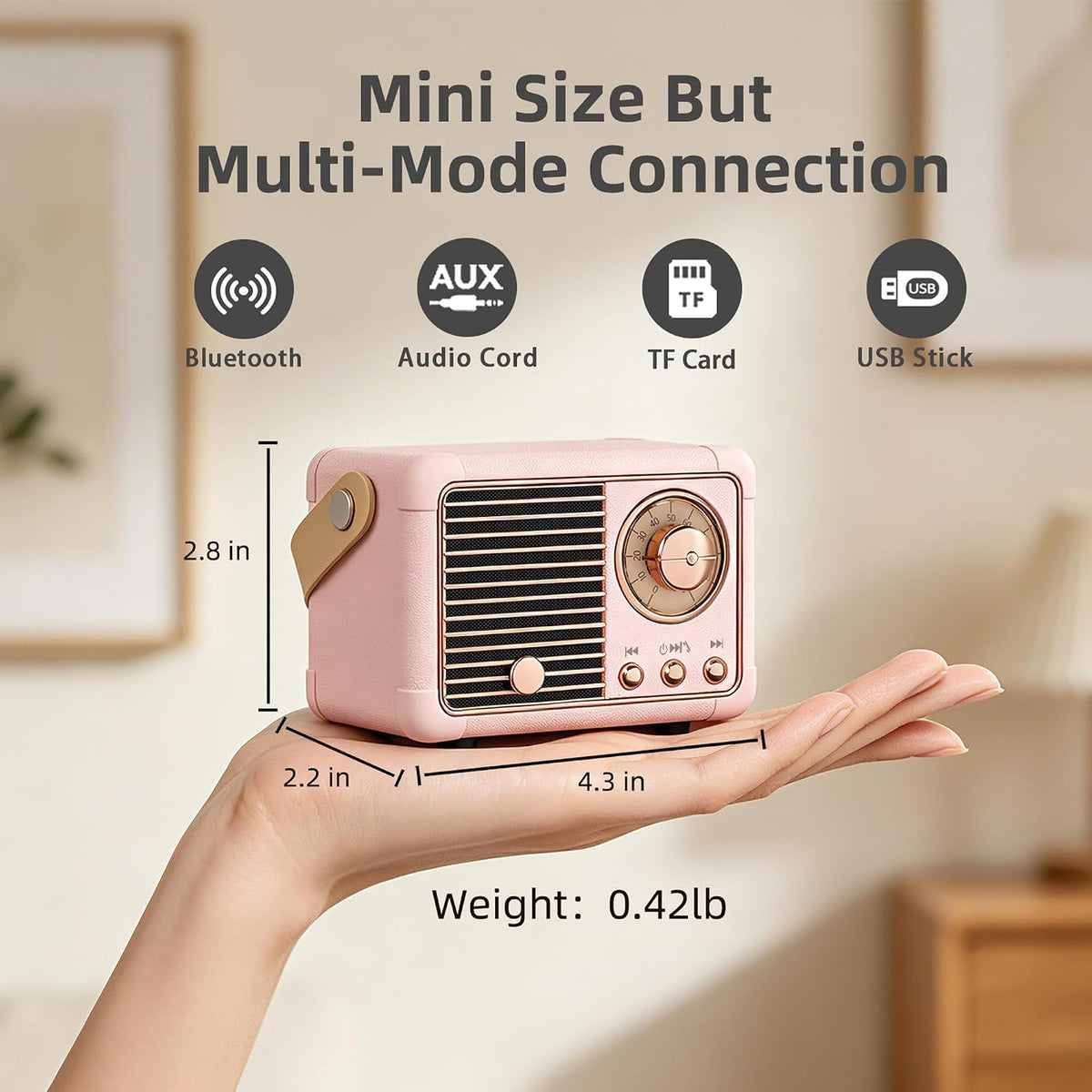 Retro Bluetooth Speaker, Gifts for Teen Girls, Cute Room Decor