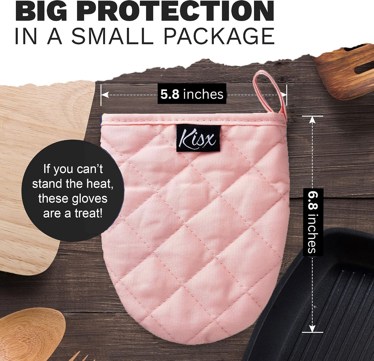 Pink Silicone Oven Mitts & Pot Holders Set - Heat Resistant, Mini Kitchen Gloves for Cooking