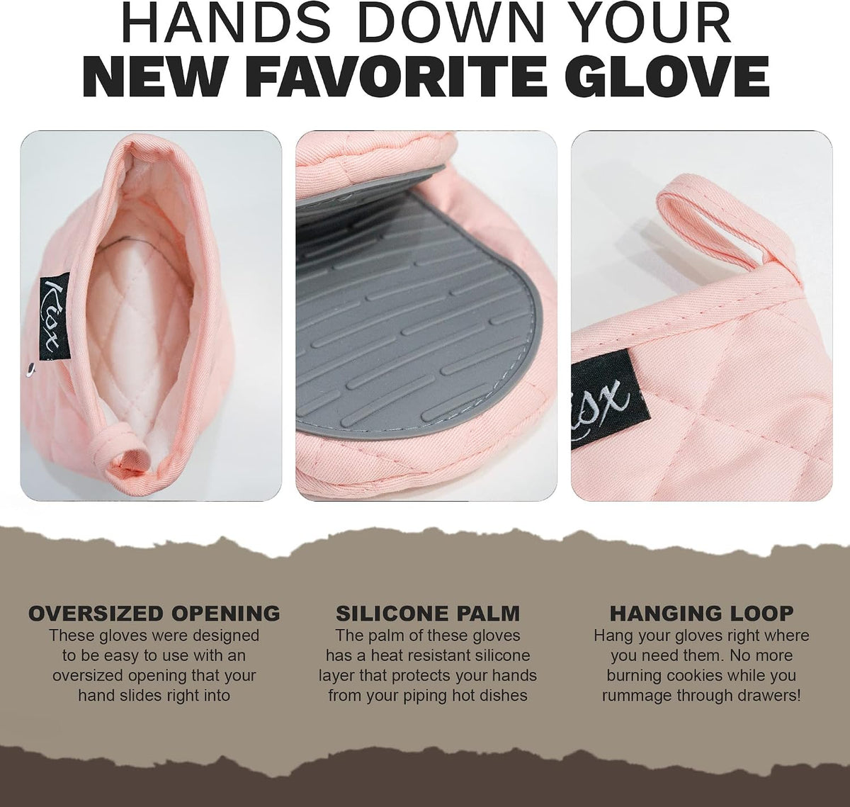 Pink Silicone Oven Mitts & Pot Holders Set - Heat Resistant, Mini Kitchen Gloves for Cooking