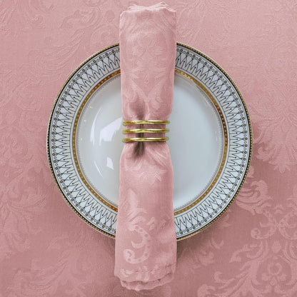 Pink Jacquard Cloth Dinner Napkins, 20 x 20 Inch, Set of 4