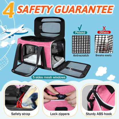 Top-Expandable Small Pet Carrier 18"x13"x9.5" Airline Approved