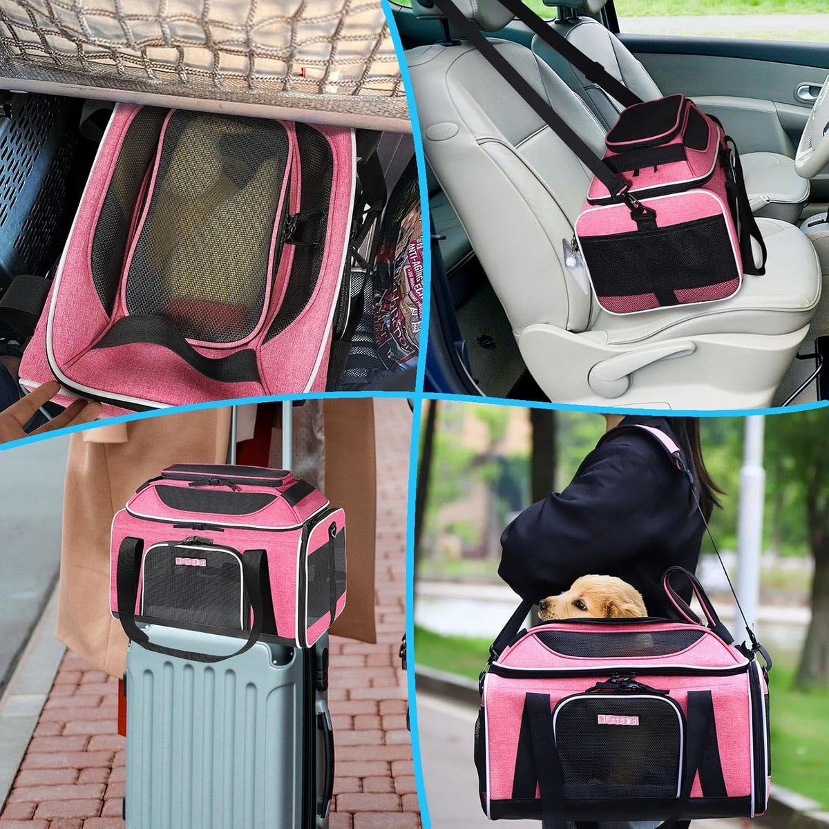 Top-Expandable Small Pet Carrier 18"x13"x9.5" Airline Approved